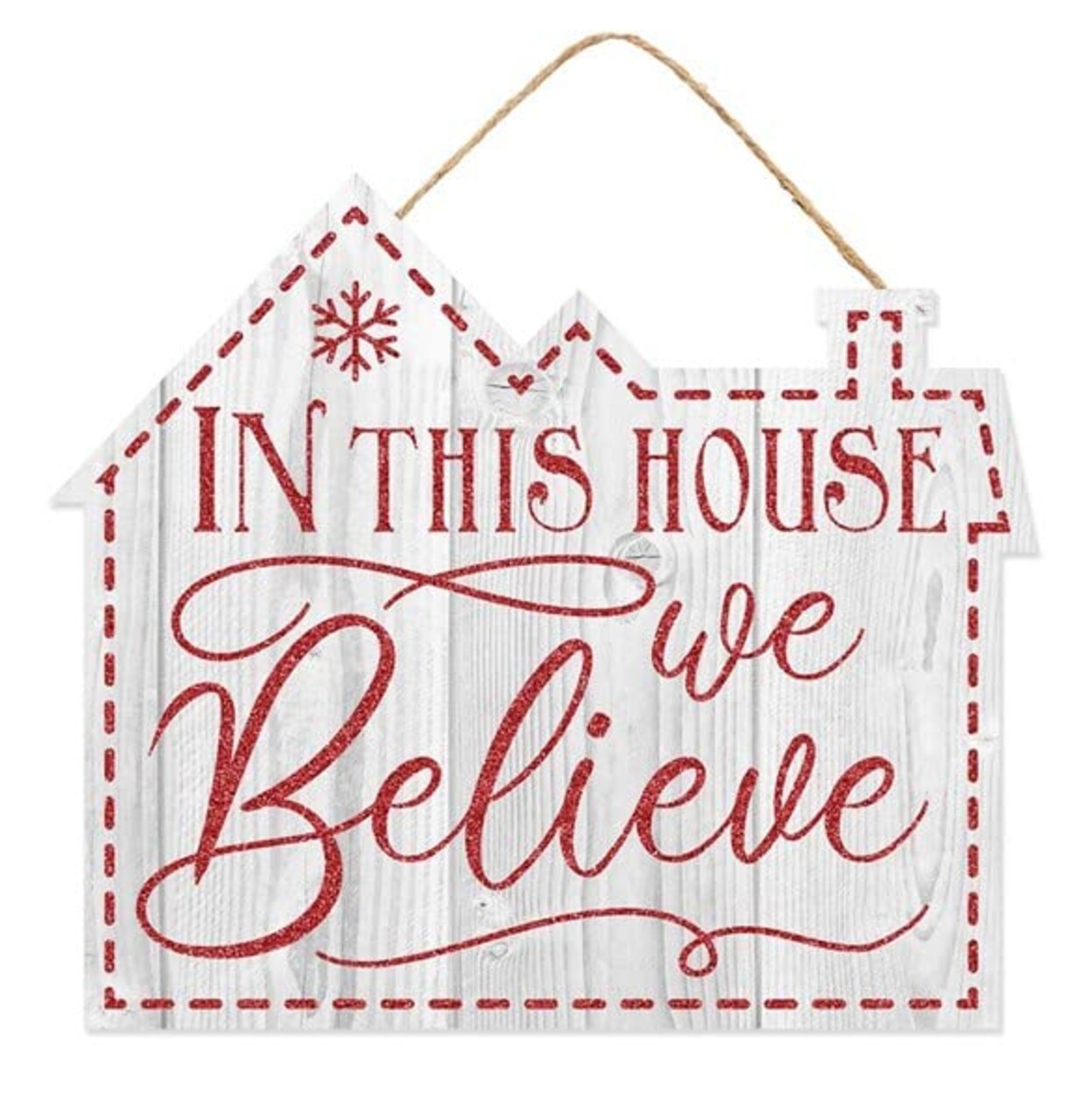 11.25" In This House We Believe Christmas Sign For Wreath Accents, Crafts, Wall / Door Hanger Decorations